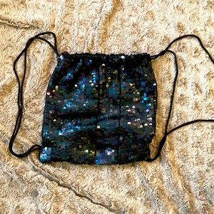 Sequined Backpack/Purse Black Vintage